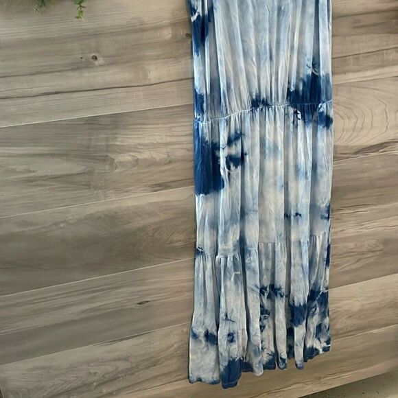 Beach Break Womens Blue Tie Dye Stretchy Sleeveless Casual Maxi Dress Size Small - Picture 4 of 7